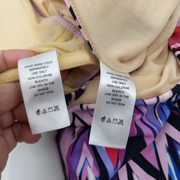 Swimsuits For All Tankini Zig Zag Print Swimsuit Purple Chevron Halter Modest 12 - Picture 11 of 11